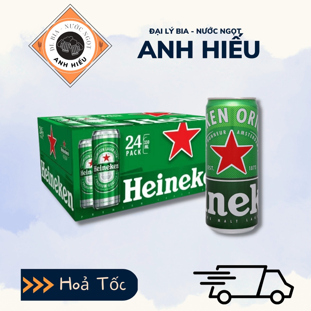 BIA HEINEKEN XANH - 24 LON/1 THÙNG | Shopee Việt Nam