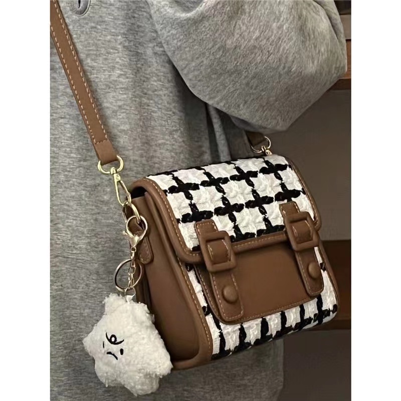 Túi Đeo Vai Họa Tiết Sọc Caro Thiết Kế Mới Thời Trang Dành Cho Mù