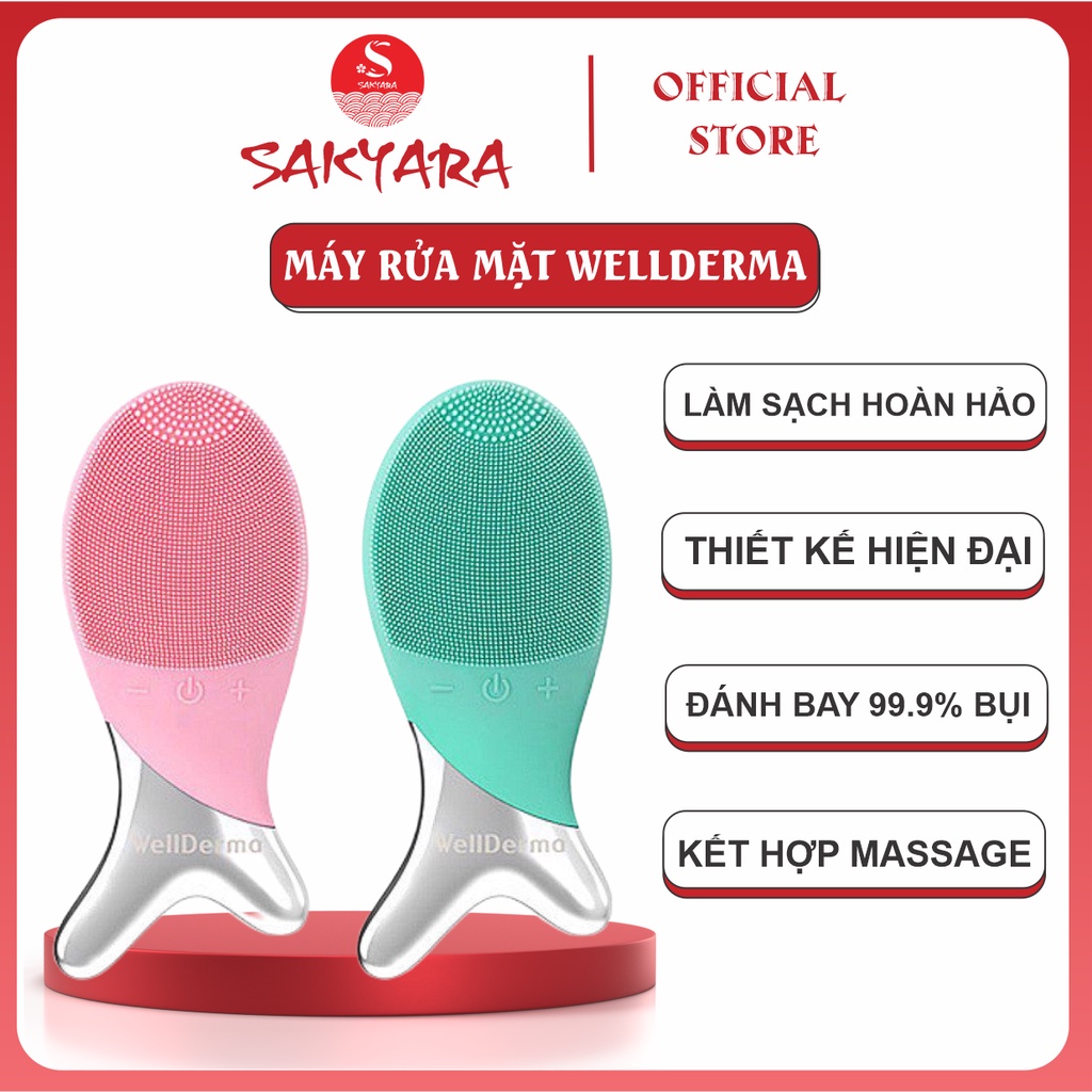 Máy rửa mặt đuôi cá WellDerma Cleansing Fish nhỏ gọn tiện dụng massage nâng cơ sạch mụn cho da mặt
