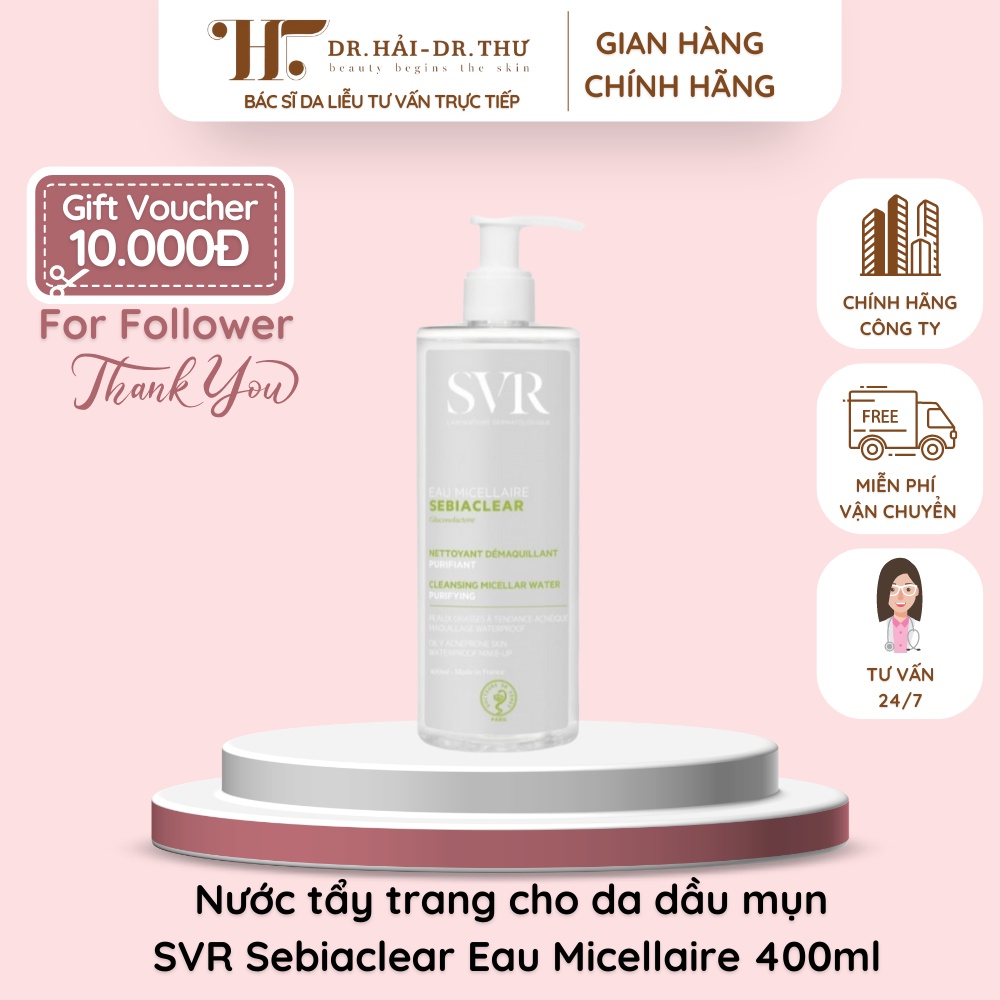 Nước tẩy trang cho da dầu mụn SVR Sebiaclear Eau Micellaire