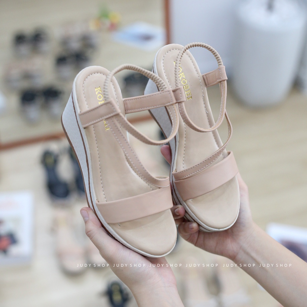 Giày Xuồng KOKOSHI Da Mềm Đế Siêu Nhẹ Dây Chéo Thun Tính cao 9p VNXK