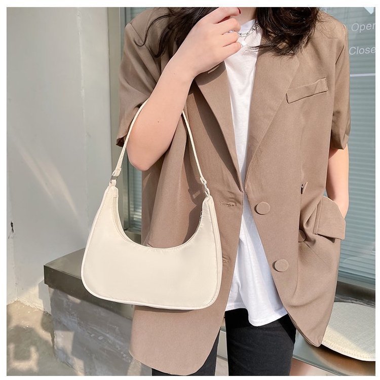 Mischa Túi Đeo Vai / Kẹp Nách Bằng Nylon Nhẹ Màu Trơn Thời Trang Hàng Mới