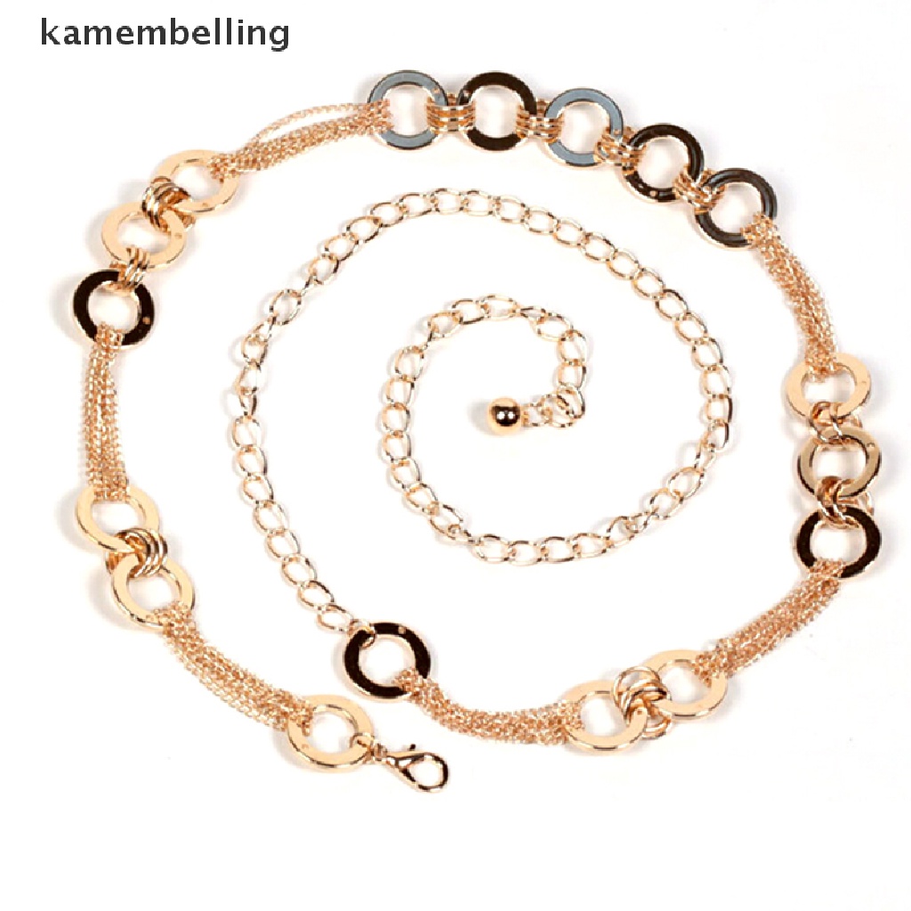 Thắt Lưng Dây Xích Kim Loại Đính Đá Pha Lê Cho Nữ