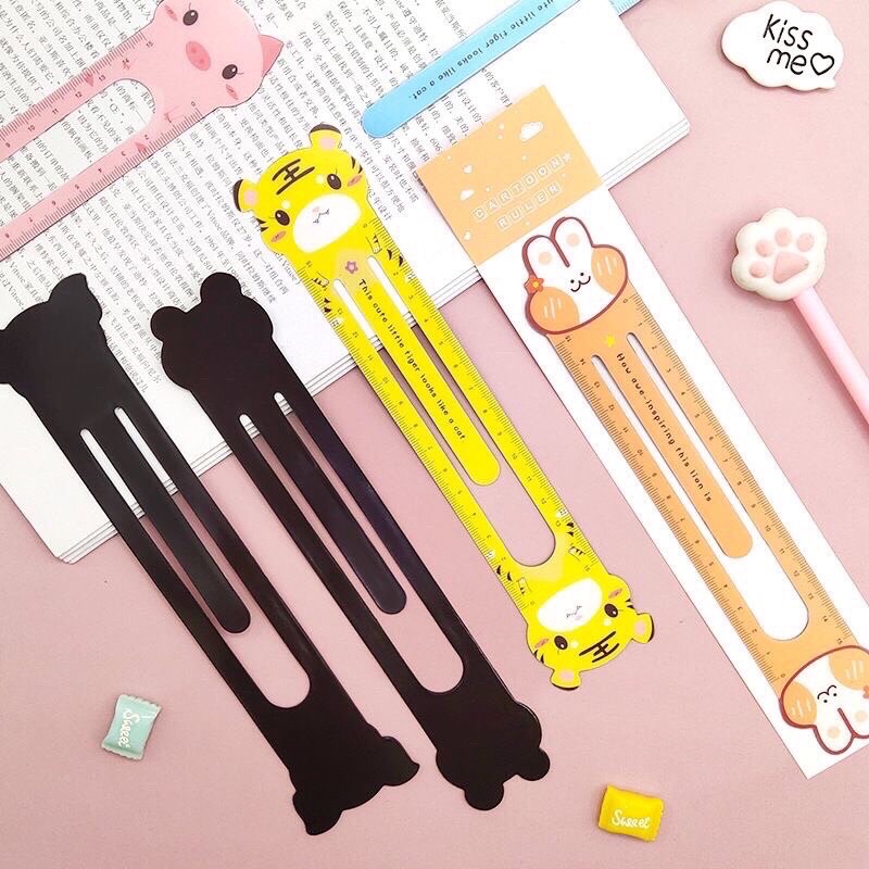 Thước Dẻo TOMI 15cm Dùng Kẹp Làm Dấu Trang Sách Hình Thú Hoạt Hình Dễ Thương 10