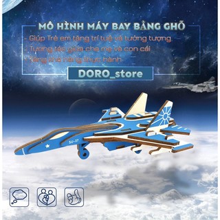 Đồ chơi lắp ráp máy bay ghỗ mô hình 3d ,Lắp ráp mô hình máy bay chiến đấu MB01