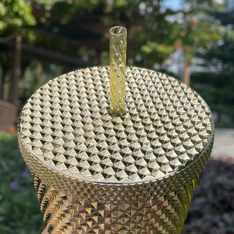 Ly Starbucks Studded Gold Plate 473/710ml