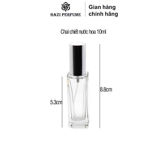 Chai chiết nước hoa vòi xịt nắp bạc 10ml