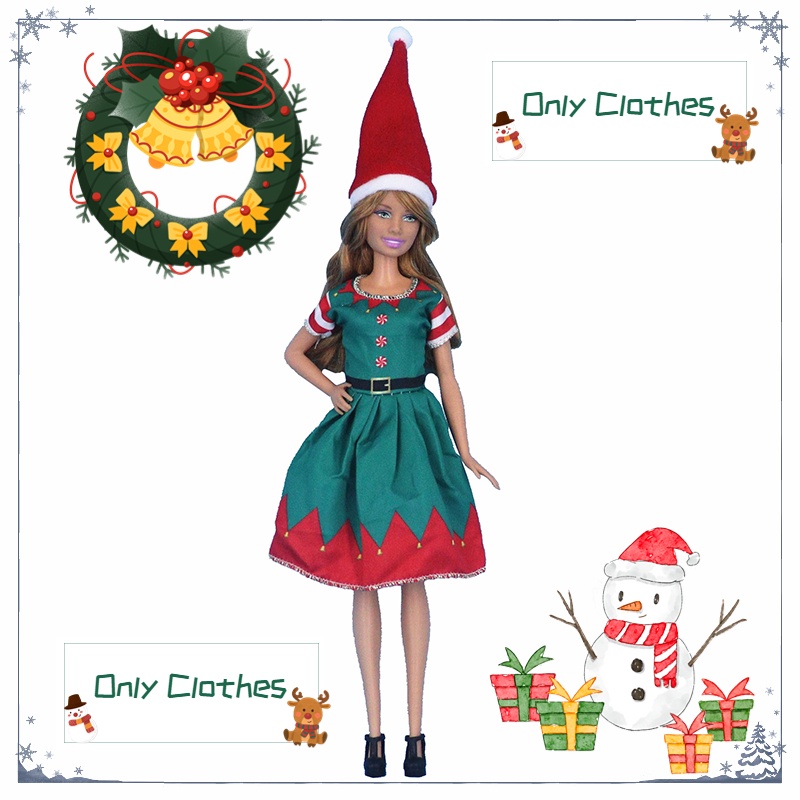 Quần Áo Cho Búp Bê BJD 30Cm DIY Phong Cách Giáng Sinh