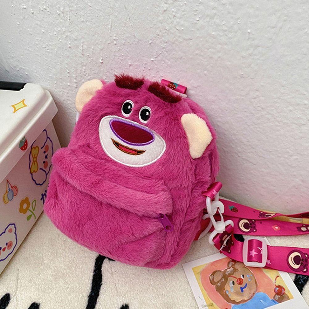 ELEGANT Túi Đeo Chéo Hình Gấu Dâu Tây Có Khóa Kéo Thời Trang Mùa Thu Cho Nữ