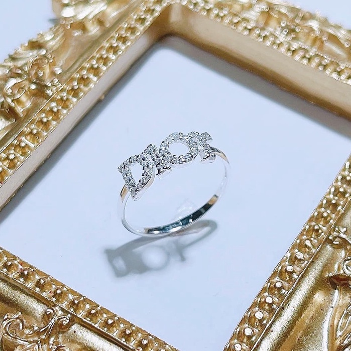 Nhẫn nữ bạc ta đính đá sáng bóng tặng kèm hộp đựng - Nhẫn dior
