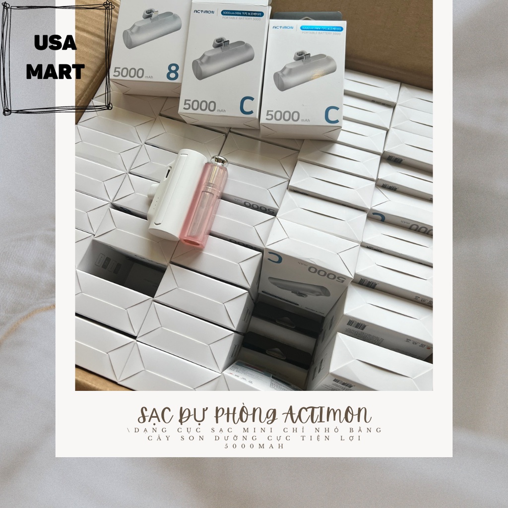 Sạc dự phòng 5000mAh mini cầm tay KOREAN Actimon kèm quà tặng ( ƯU ĐÃI GIẢM GIÁ )