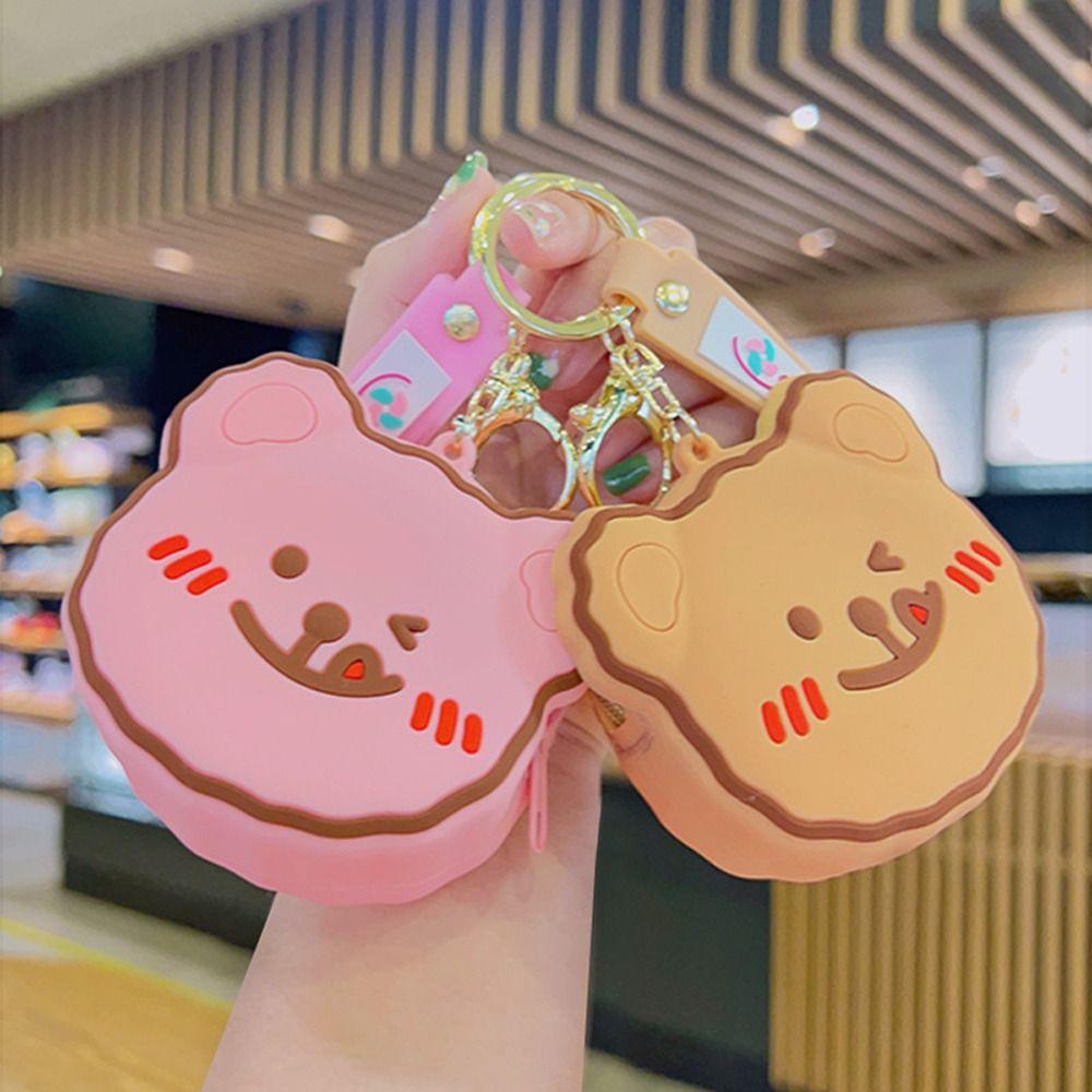 DARNELL Ví Đựng Tiền Xu Mini Có Móc Khóa Hình Gấu / Thỏ Dễ Thương