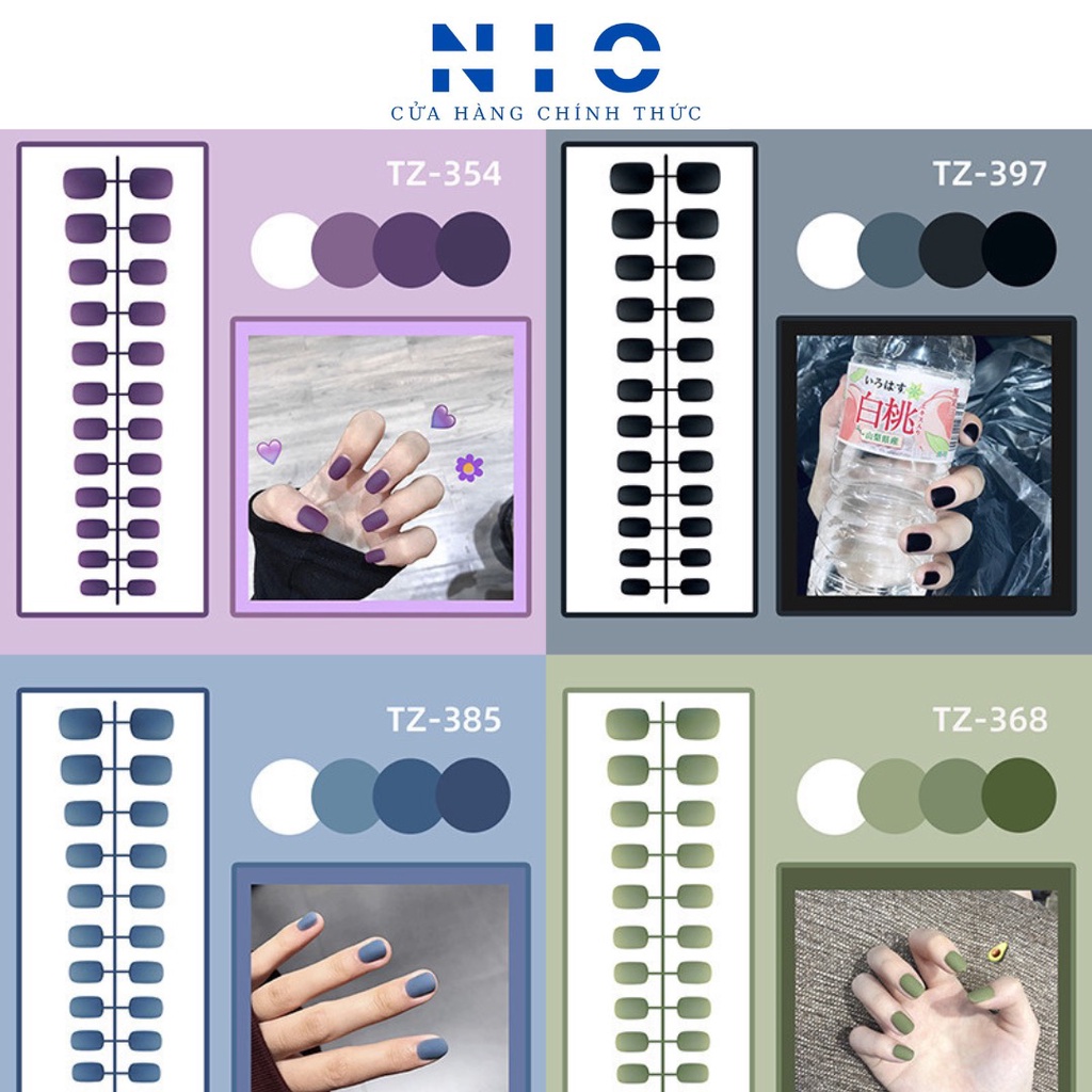 móng tay giả nailbox 24 móng mã TZ ( tặng kèm keo dán )