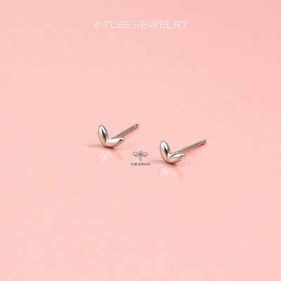 Khuyên tai bạc nữ TLEE mẫu tim mini tai thỏ xinh xắn TLEE JEWELRY B0233