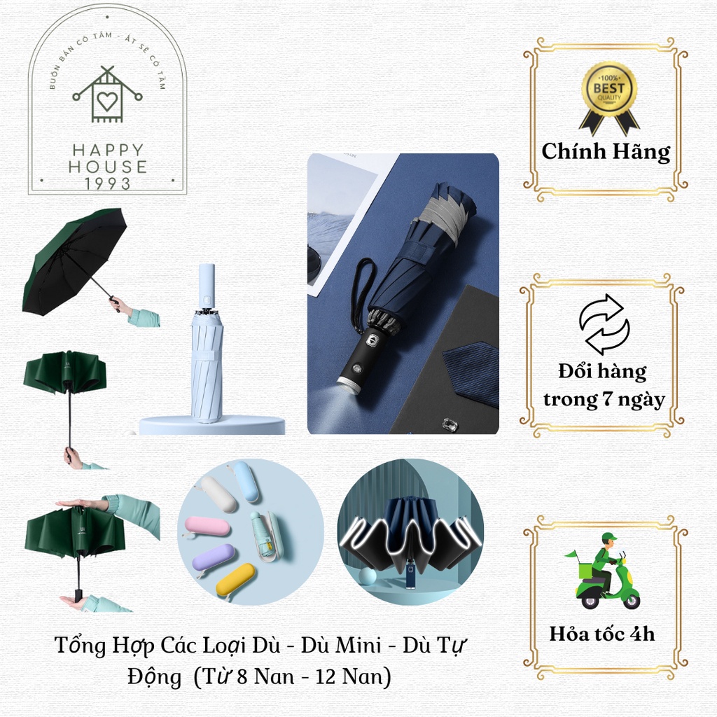 Tổng Hợp Các Loại Dù Tự Động Đóng Mở 2 Chiều ( Size Lớn 10 - 12 Nan, Chống Nắng Ngoài Trời gấp gọn UV)