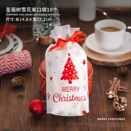 SET 5 TÚI ĐỰNG KẸO GIÁNG SINH CÓ DÂY RÚT LỤA