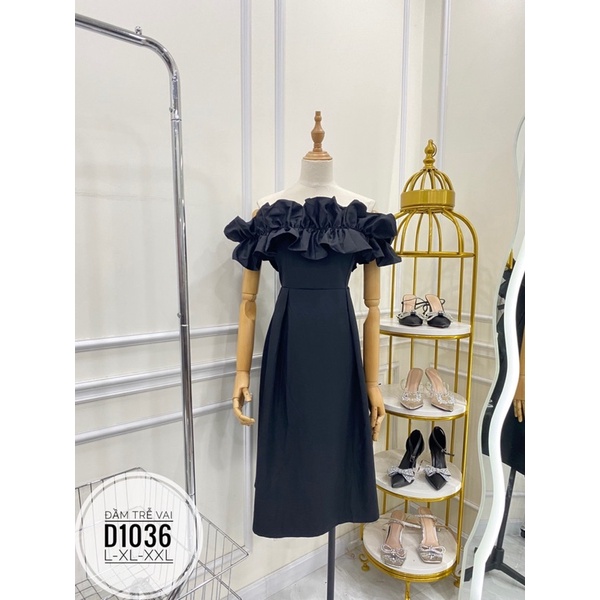 Bigsize Đầm trễ vai bèo D1036