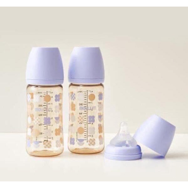 Bình sữa MOYUUM Tím Hoạ Tiết CLOVER 170ml/270ml