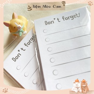 Giấy note Don’t Forget kiểu dáng đơn giản, tiện dụng cho học sinh, văn phòng