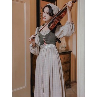 Đầm tiểu thư phong cách vintage cổ điển m416 kèm khăn