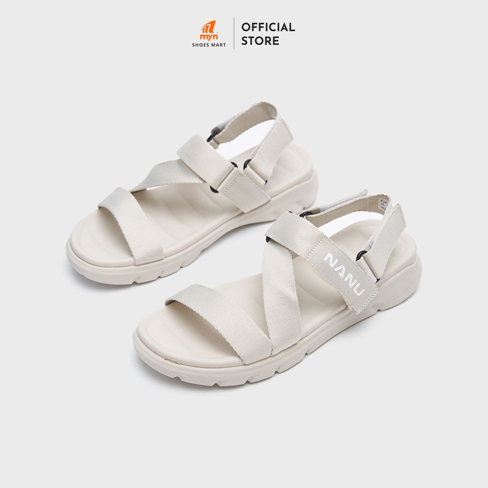 Sandal Nữ NANU NN12 ALL CREAM quai chéo đế 3cm EVA phylon cao cấp