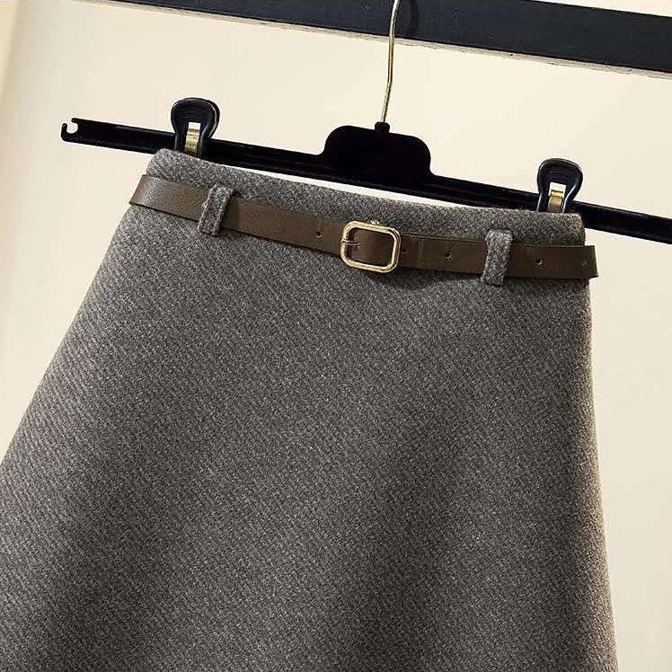 Chân Váy Len Chữ A Lưng Cao Thời Trang Thu Đông 2022 Mới