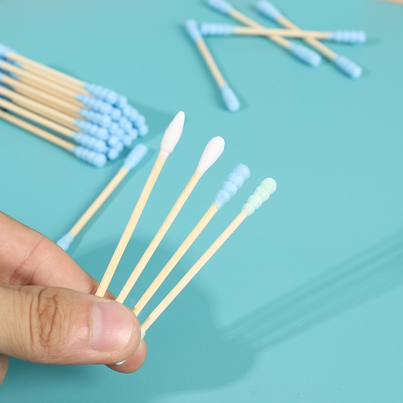 Set 100 Tăm Bông Vệ Sinh Tai Hai Đầu Màu Sắc Tiện Lợi