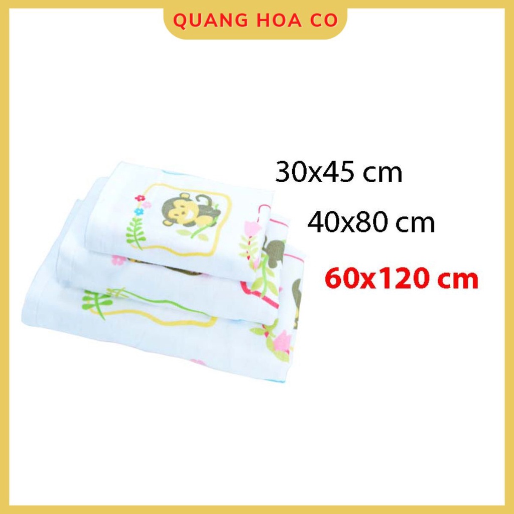 Khăn Tắm Mollis Trẻ Em Cotton 2 Lớp Siêu Mền Mịn BM5A kt 60 x 120 cm