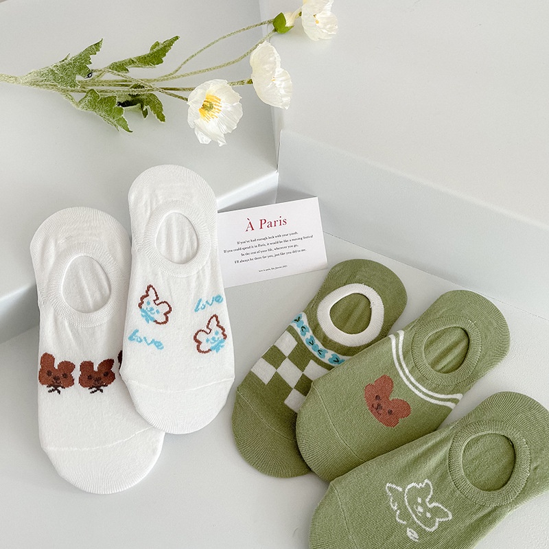 Vớ Cotton Cổ Thấp Phối Ren Thoáng Khí Phong Cách Nhật Bản Dễ Thương Thời Trang Cho Nam Và Nữ