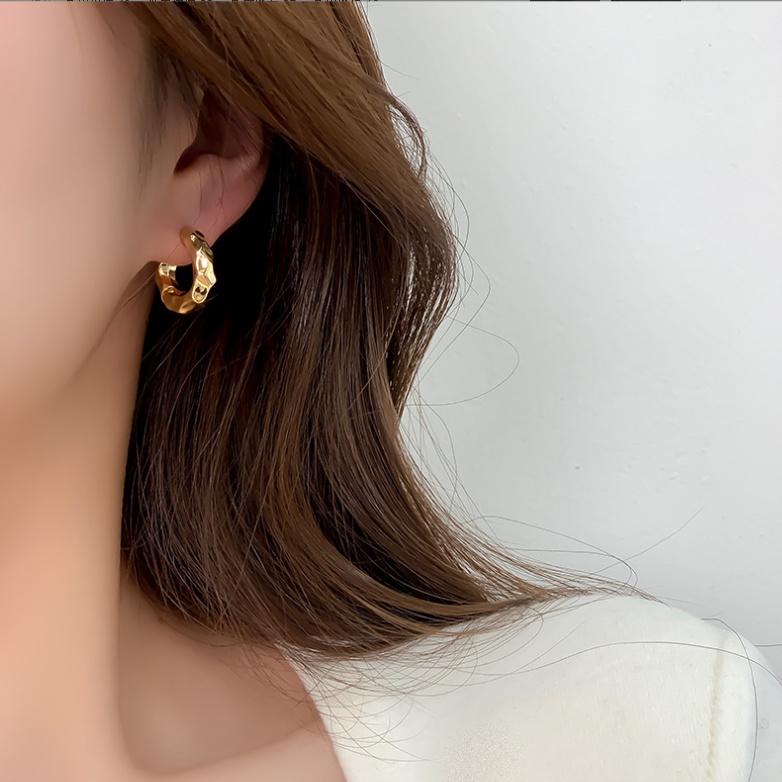 Bông Tai Kim Loại Màu Sắc Đơn Giản Phong Cách Âu Mỹ