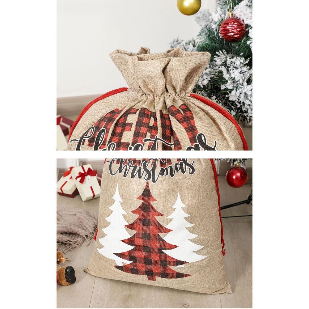 CONOPERY Túi Rút Vải Canvas Họa Tiết Người Tuyết Phong Cách Giáng Sinh Độc Đáo