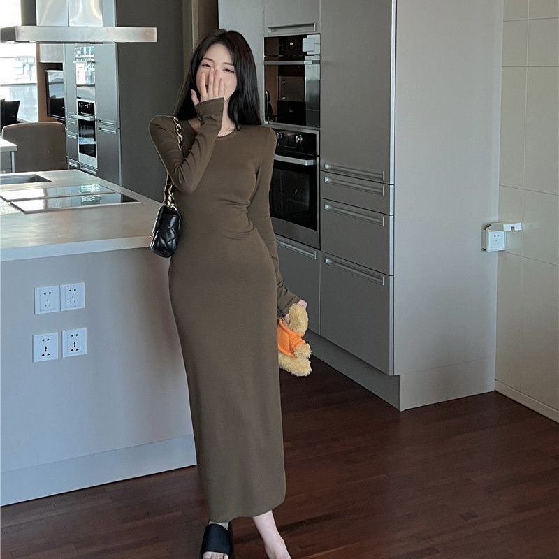 COZOK Đầm Dài Tay Ôm Eo Thời Trang Dành Cho Nữ