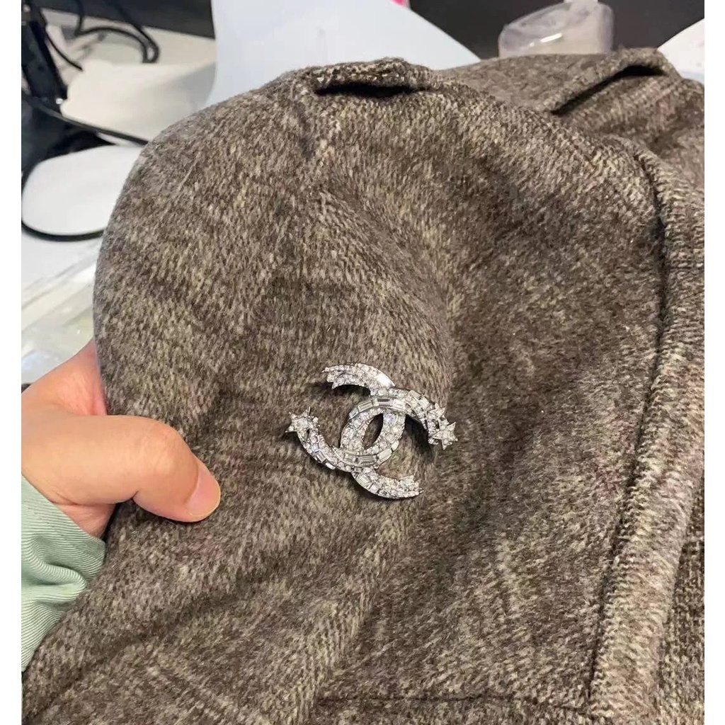 Ghim Cài Áo Mạ Bạc 925 Hình Ngôi Sao Đính Đá Thời Trang