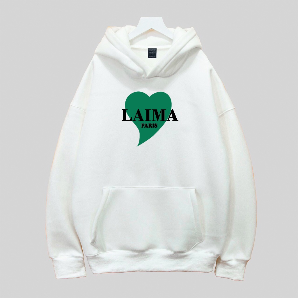 Áo nỉ đôi sweater LAIMA trái tim nam nữ đen trắng dễ phối đồ