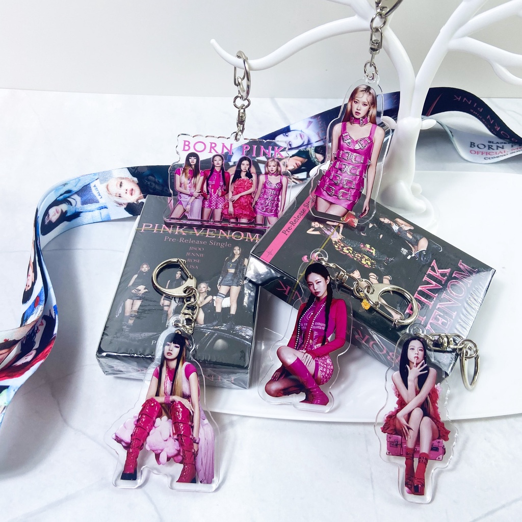 Blackpink Album BORN PINK Keychain ROSE JISOO Acrylic Pendant