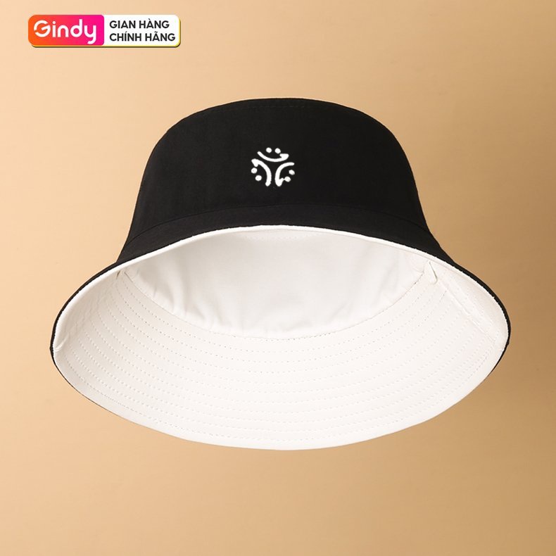 Nón bucket tròn vành 2 mặt GINDY trơn nhiều màu phong cách Ulzzang Unisex M002 M009