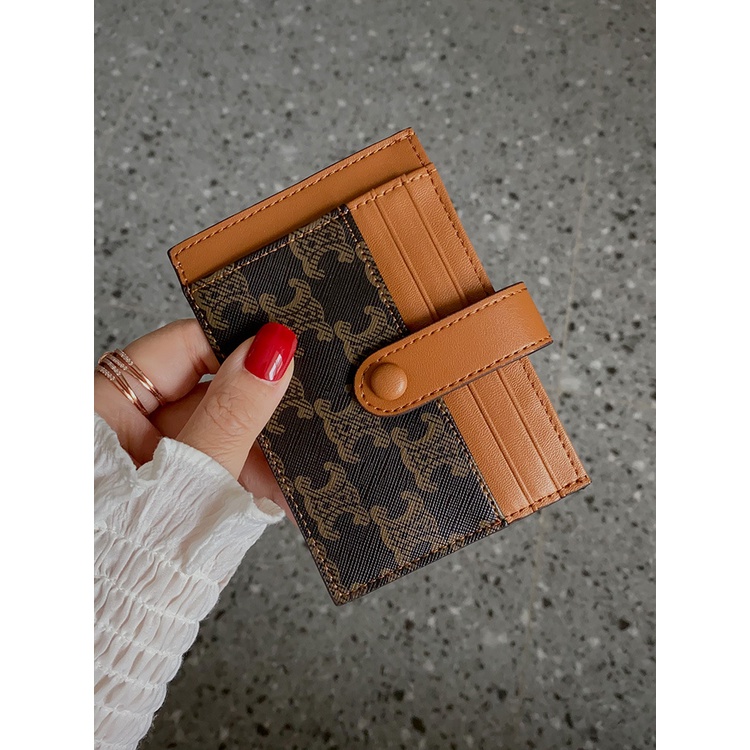 Card Holder CE LINE ví đựng thẻ atm mini Họa tiết Monogram Da PU tặng kèm hộp