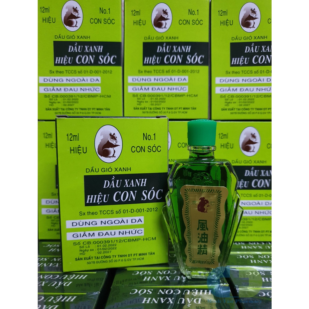(Chính hãng) Dầu gió xanh bạc hà hiệu Con Sóc chai 12ml
