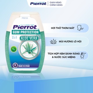 Kem Đánh Răng 2 Trong 1 PIERROT Tích Hợp Tính Năng Của Kem Đánh Răng Và Nước Súc Miệng, Hương Lô Hội 75ML
