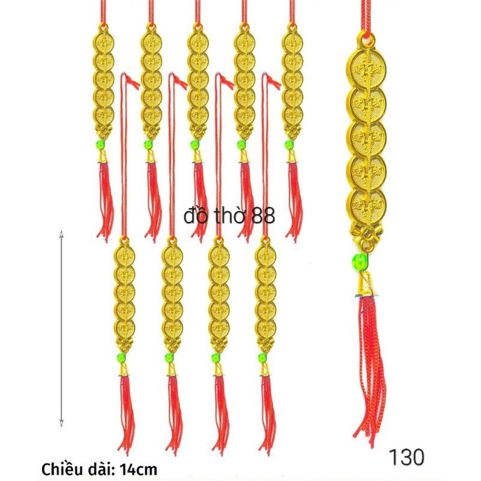 dây đồng tiền chuỗi treo cành mai trang trí,trang trí tháp tỏi,trang trí tết