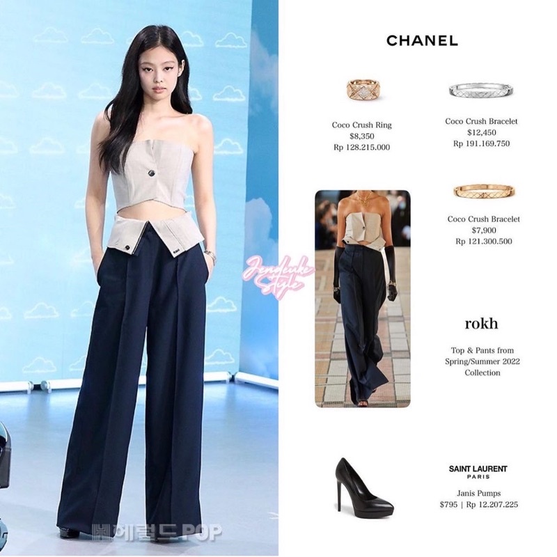 Set áo ống và quần tây lật lai cá tính giống Jennie Blackpink