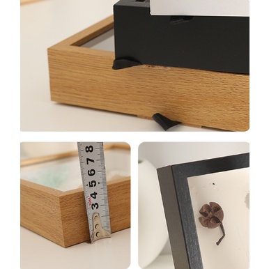 Khung Ảnh Để Bàn gỗ 3D trong suốt 12*17*4,5cm 1 mặt KA9 Khung Hình mô hình hoa khô đất sét tiêu bản tranh giấy kèm đế