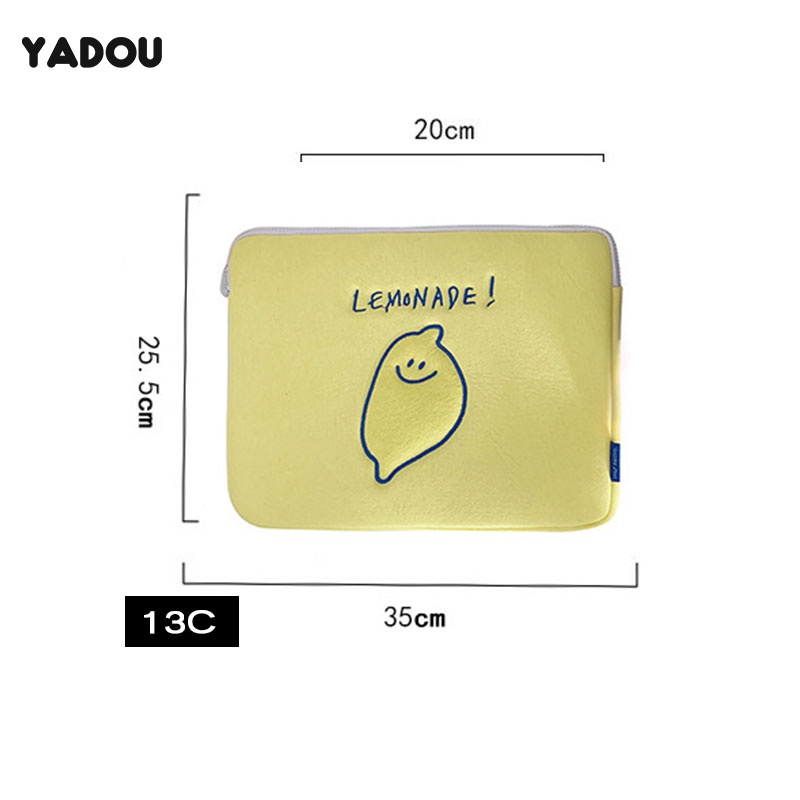 Túi đựng laptop YADOU mềm chống va chạm họa tiết quả chanh vàng dễ thương 11/ 13/ 15inch | BigBuy360 - bigbuy360.vn