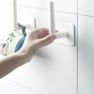 Giá dán tường treo cuộn giấy, móc treo đồ chữ l dính tường đa năng tiện lợi