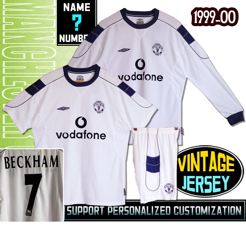 Bộ Quần Áo Bóng Đá Dài Tay Đội Manchester United 99-00 Size S-2XL
