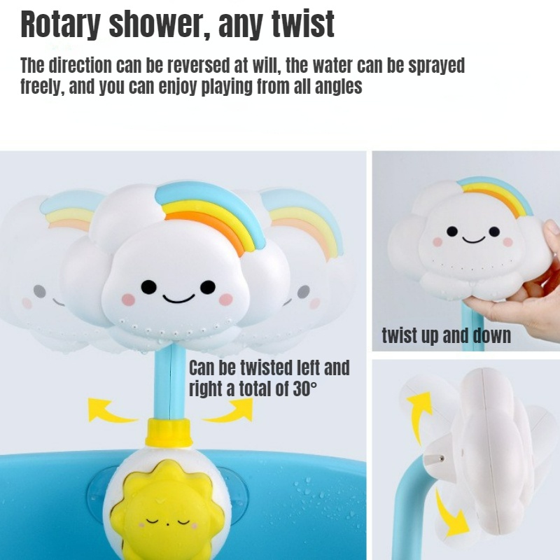 Đồ Chơi Bồn Tắm Phun Nước Hình Hoa Hướng Dương Đám Mây Cầu Vồng Cho Bé