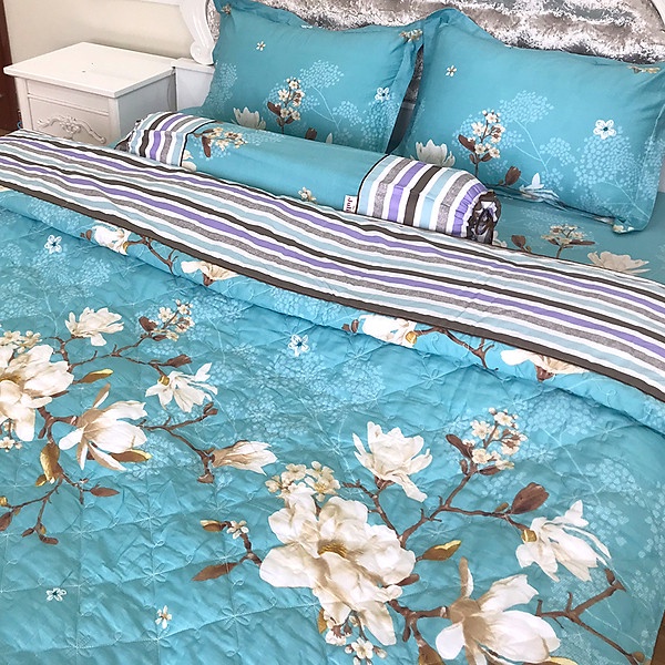 Bộ Ga Gối 100% Cotton Sợi Bông Hàn Quốc Julia 250BK18 (1m8 x 2m)