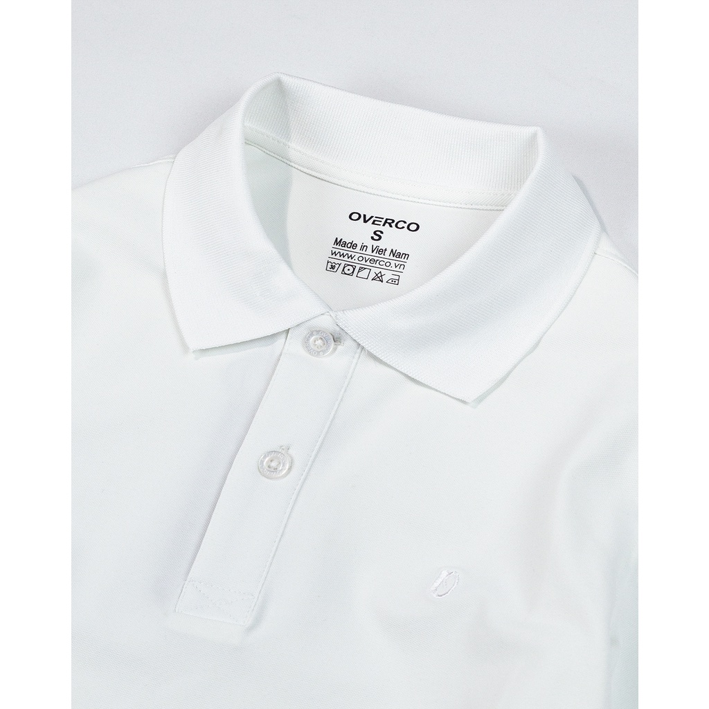 Áo Polo Nam BASIC Màu Trắng OVERCO Cao Cấp Chất Vải Cotton USA Mềm Mịn Thoáng Mát Co Giãn 4 Chiều