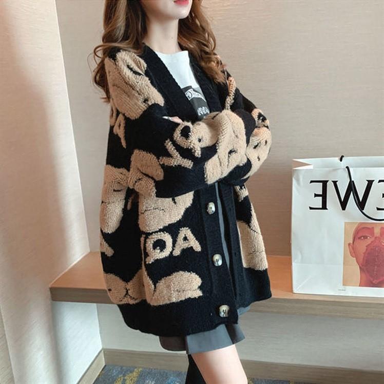 Áo Khoác cardigan Dệt Kim Dày Dáng Rộng Cỡ Lớn Phong Cách Hàn Quốc Thời Trang Mùa Xuân Mới 2022 Cho Nữ