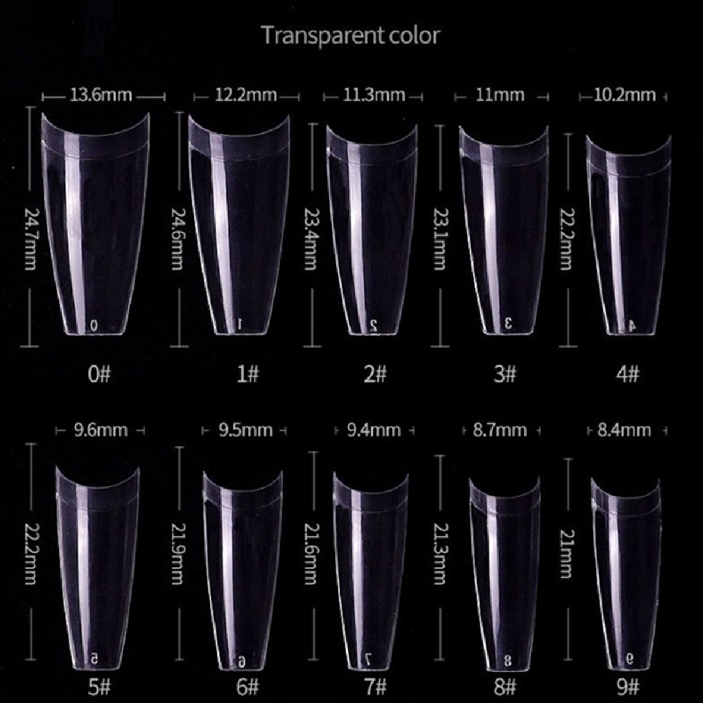 Bộ 500 Móng Tay Giả Hình Chữ T Bằng Acrylic